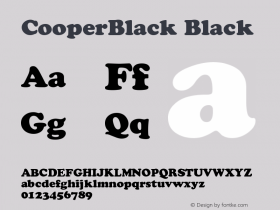 CooperBlack Black Version 001.000 Font Sample