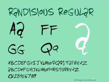 Randisious Regular Altsys Fontographer 4.0.4D2 2/20/97 Font Sample