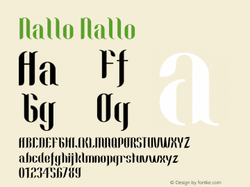 Nallo Nallo Version 1.0 Font Sample