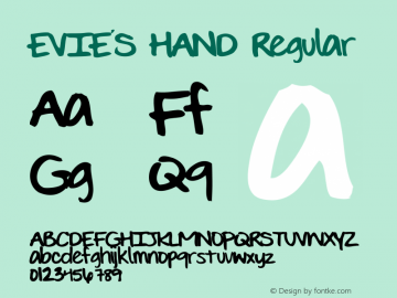 EVIE'S HAND Regular Unknown Font Sample