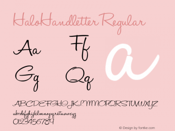 HaloHandletter Regular Version 001.000图片样张