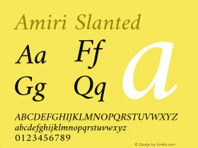 Amiri Slanted Version 000.102 Font Sample