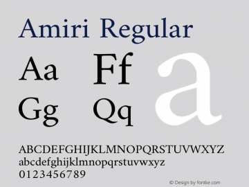 Amiri Regular Version 000.102 Font Sample