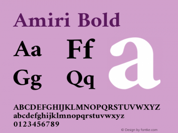 Amiri Bold Version 000.104 Font Sample