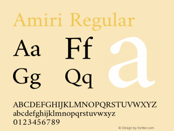 Amiri Regular Version 000.104 Font Sample