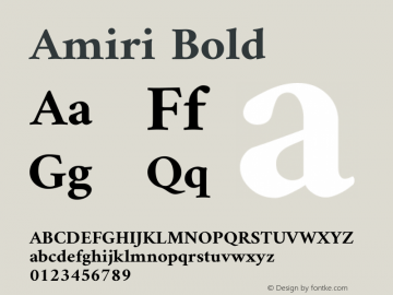 Amiri Bold Version 000.105 Font Sample