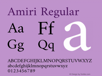 Amiri Regular Version 000.106 Font Sample