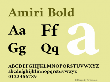 Amiri Bold Version 000.107 Font Sample