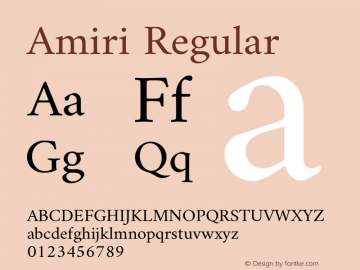 Amiri Regular Version 000.107 Font Sample