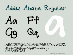 Addis Ababa Regular Unknown Font Sample