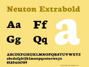 Neuton Extrabold Version 1.43 Font Sample