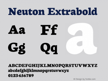 Neuton Extrabold Version 1.45 Font Sample