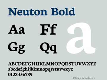 Neuton Bold Version 1.42 Font Sample