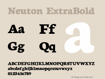 Neuton ExtraBold Version 1.42 Font Sample