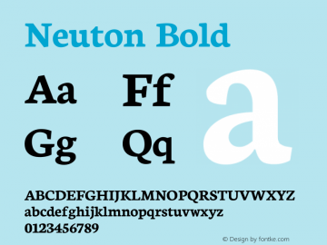 Neuton Bold Version 1.42 Font Sample
