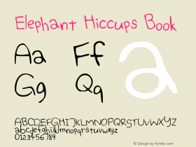 Elephant Hiccups Book Version 1.002 2010 Font Sample