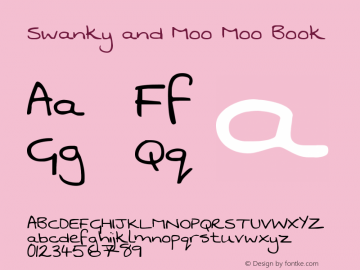 Swanky and Moo Moo Book Version 1.002 2001 Font Sample