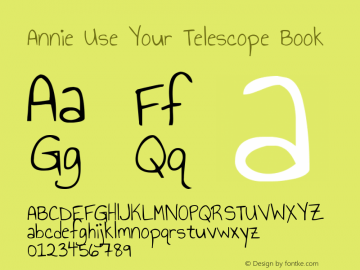 Annie Use Your Telescope Book Version 1.002 2001 Font Sample