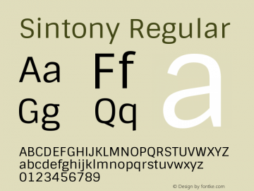 Sintony Regular Version 001.001 Font Sample