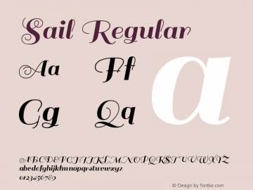 Sail Regular Version 1.002 Font Sample