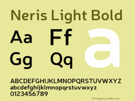 Neris Light Bold Version 1.000;PS 001.000;hotconv 1.0.70;makeotf.lib2.5.58329 Font Sample