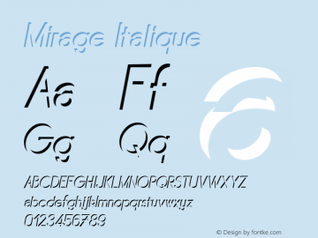Mirage Italique Fontographer 4.7 30/01/12 FG4M­0000002045图片样张