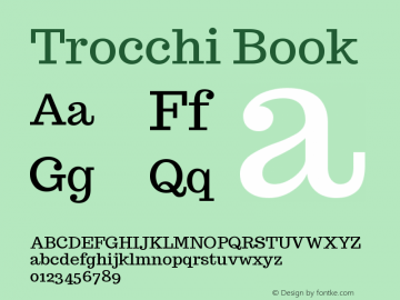 Trocchi Book Version 1.0; ttfautohint (v0 Font Sample