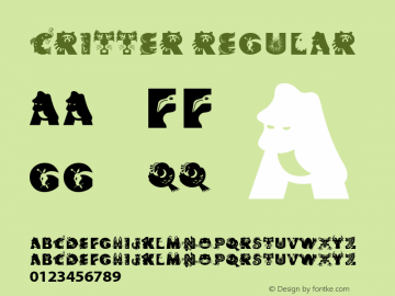 Critter Regular Macromedia Fontographer 4.1 17.08.1997 Font Sample