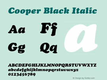 Cooper Black Italic 001.004图片样张