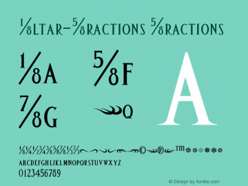 Altar-Fractions Fractions Version 001.000 Font Sample