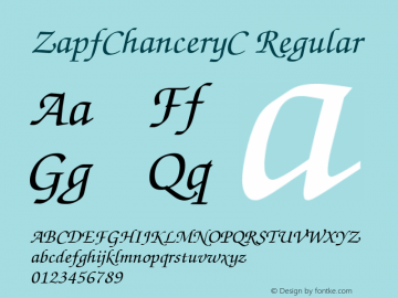 ZapfChanceryC Regular Version 001.000 Font Sample