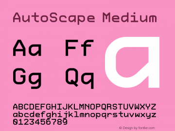 AutoScape Medium Version 001.000 Font Sample