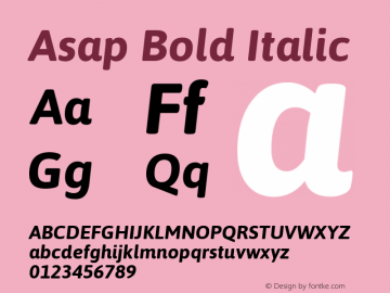 Asap Bold Italic Version 1.001图片样张