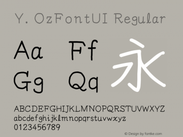 Ｙ．ＯｚＦｏｎｔＵＩ Regular Version 6.20 Font Sample