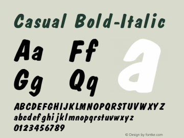 Casual Bold-Italic 1.0 Sun Oct 03 09:54:40 1993 Font Sample