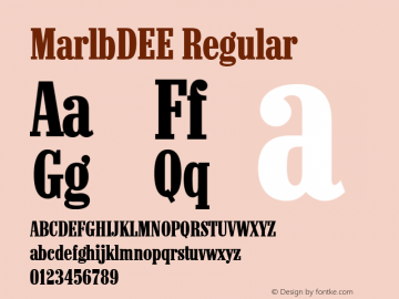 MarlbDEE Regular 001.004 Font Sample