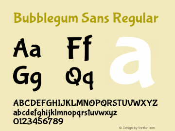 Bubblegum Sans Regular Version 1.001 Font Sample