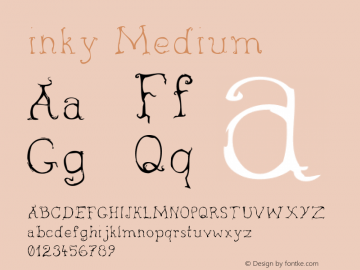 inky Medium Version 001.000 Font Sample