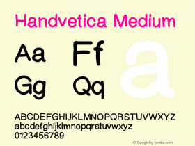 Handvetica Medium Version 001.000 Font Sample