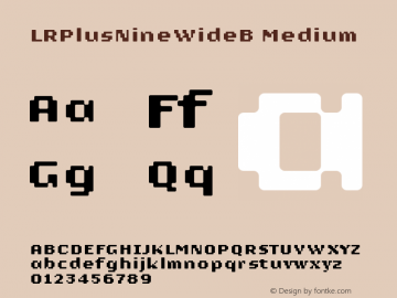 LRPlusNineWideB Medium Version 001.000 Font Sample