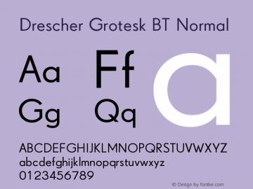 Drescher Grotesk BT Normal Version 003.001 Font Sample
