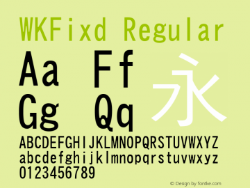WKFixd Regular Version 3.10 Font Sample