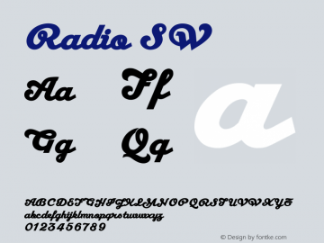 Radio SW Version 001.000 Font Sample
