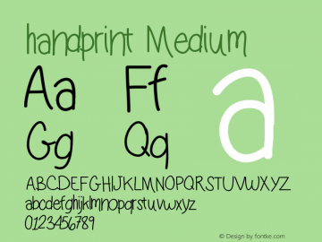 handprint Medium Version 001.000 Font Sample