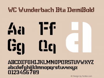 WC Wunderbach Bta DemiBold Version 1.000 2005 Font Sample
