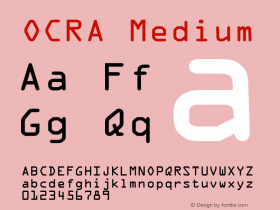 OCRA Medium Unknown图片样张