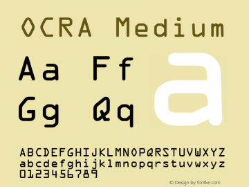 OCRA Medium Unknown图片样张