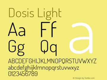 Dosis Light Version 1.007 Font Sample