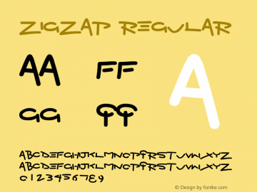 Zigzap Regular Macromedia Fontographer 4.1.3 2/21/00 Font Sample