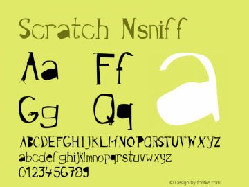 Scratch Nsniff Version 001.000 Font Sample